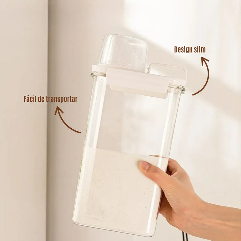 Kit 2 Potes Hermético para Lavanderia com Copo Medidor - Adora