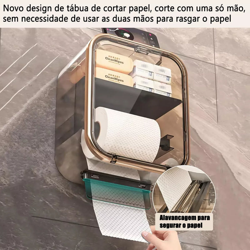 Porta Papel Higiênico com Fixação Sem Furo - Adora