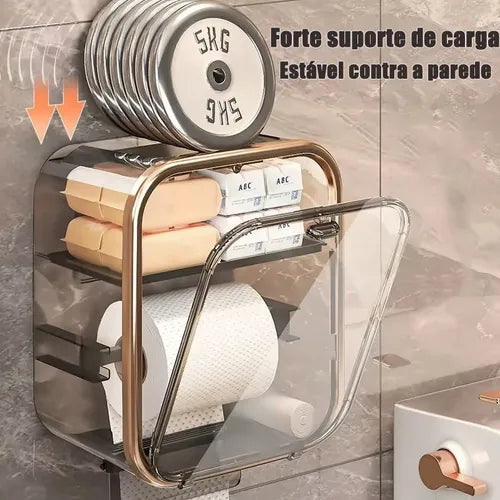 Porta Papel Higiênico com Fixação Sem Furo - Adora