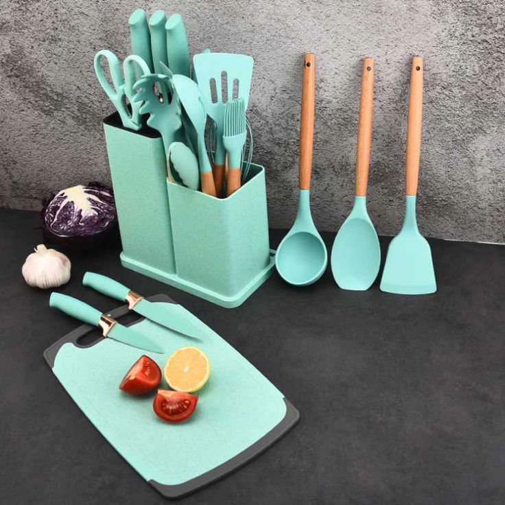 Kit Utensílios Cozinha 19 Peças de Silicone