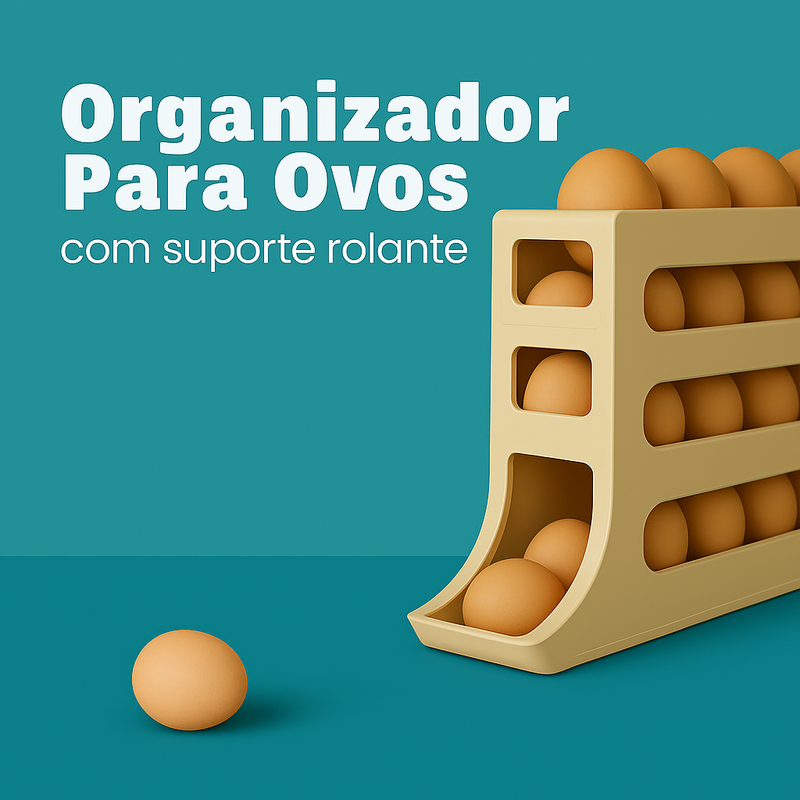 Organizador Para Ovos com Suporte Rolante - Adora
