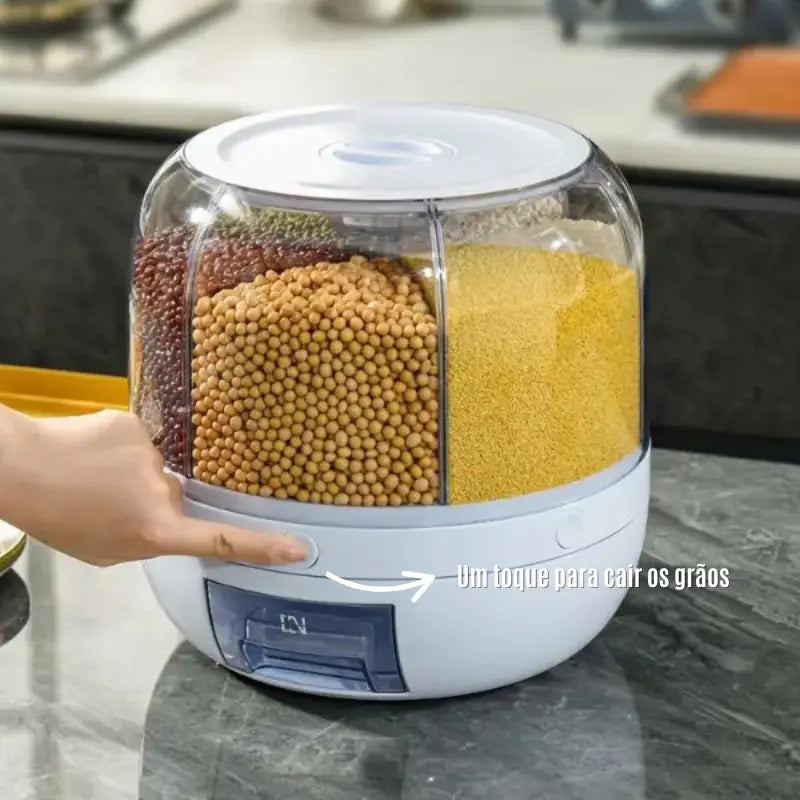 Dispenser De Alimentos Giratório Com 6 Divisões - Adora