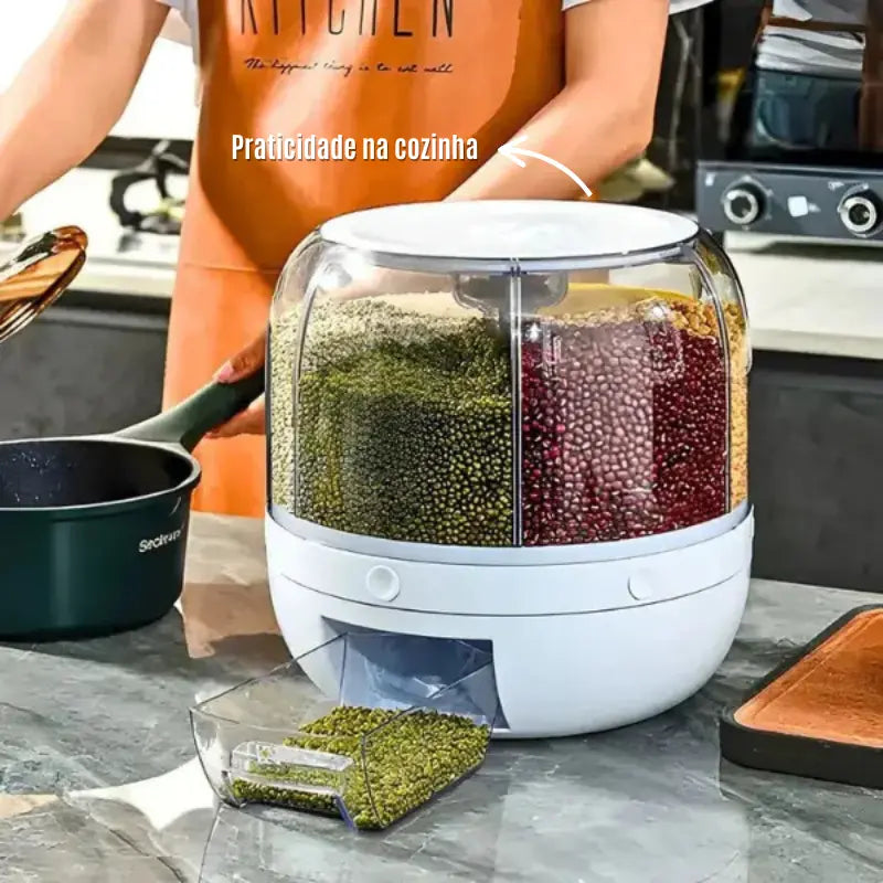 Dispenser De Alimentos Giratório Com 6 Divisões - Adora