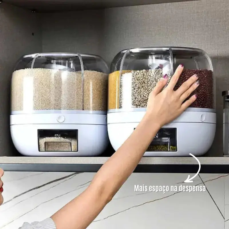 Dispenser De Alimentos Giratório Com 6 Divisões - Adora