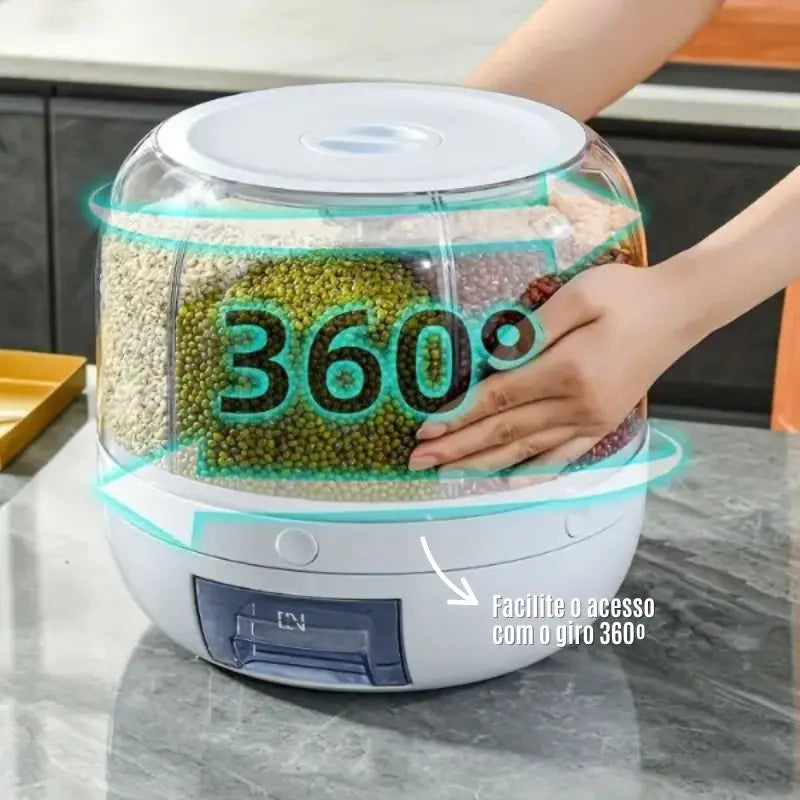 Dispenser De Alimentos Giratório Com 6 Divisões - Adora