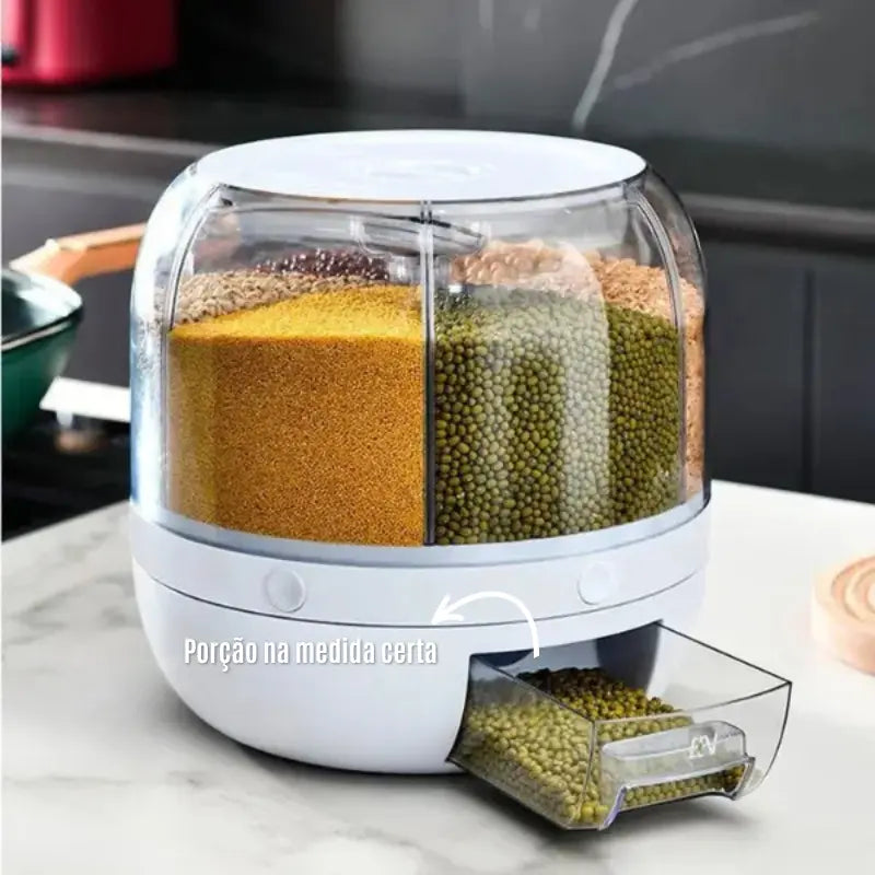 Dispenser De Alimentos Giratório Com 6 Divisões - Adora