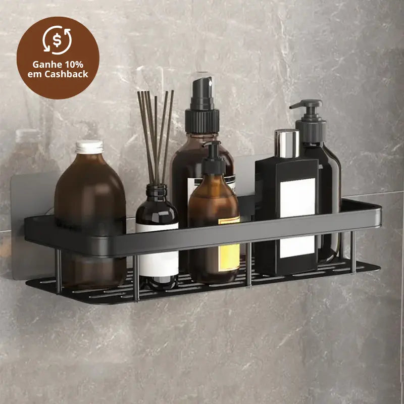 Prateleira para Banheiro Premium + Adesivos FixAdora™ de Brinde