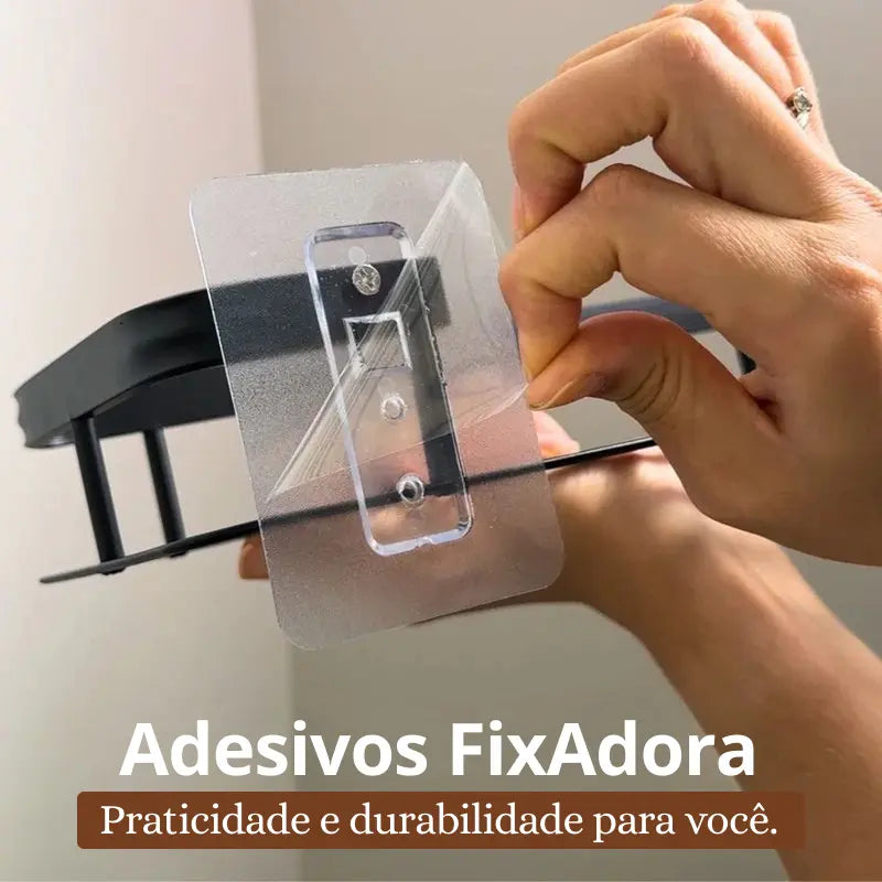 Prateleira para Banheiro Premium + Adesivos FixAdora™ de Brinde